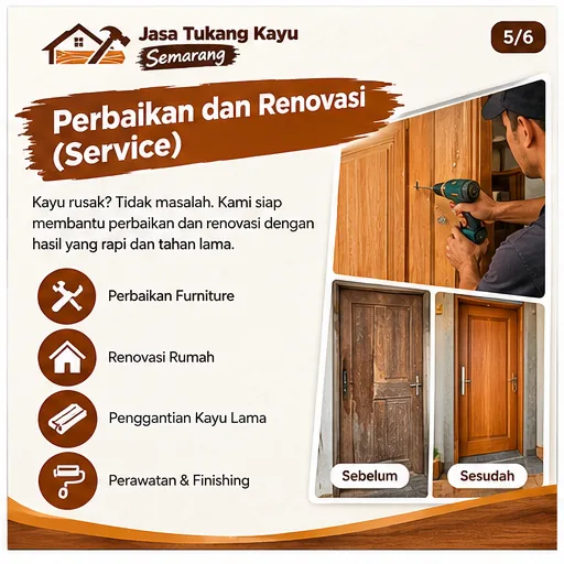 Tukang Kayu Semarang | Junar Bisnis Jasa Furniture, Konstruksi & Renovasi - gambar 5