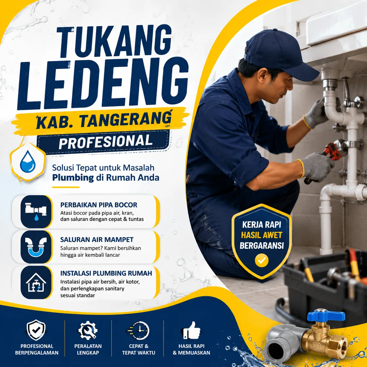 Tukang Ledeng Kab. Tangerang Profesional untuk Perbaikan Pipa Bocor, Saluran Air Mampet & Instalasi Plumbing Rumah